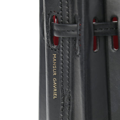 Mansur Gavriel Vegetable Tanned Calfskin Pleated Mini Bucket Bag Black Flamma 6 of 10