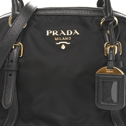Prada Tessuto Nylon Saffiano Small Tote Black 7 of 9
