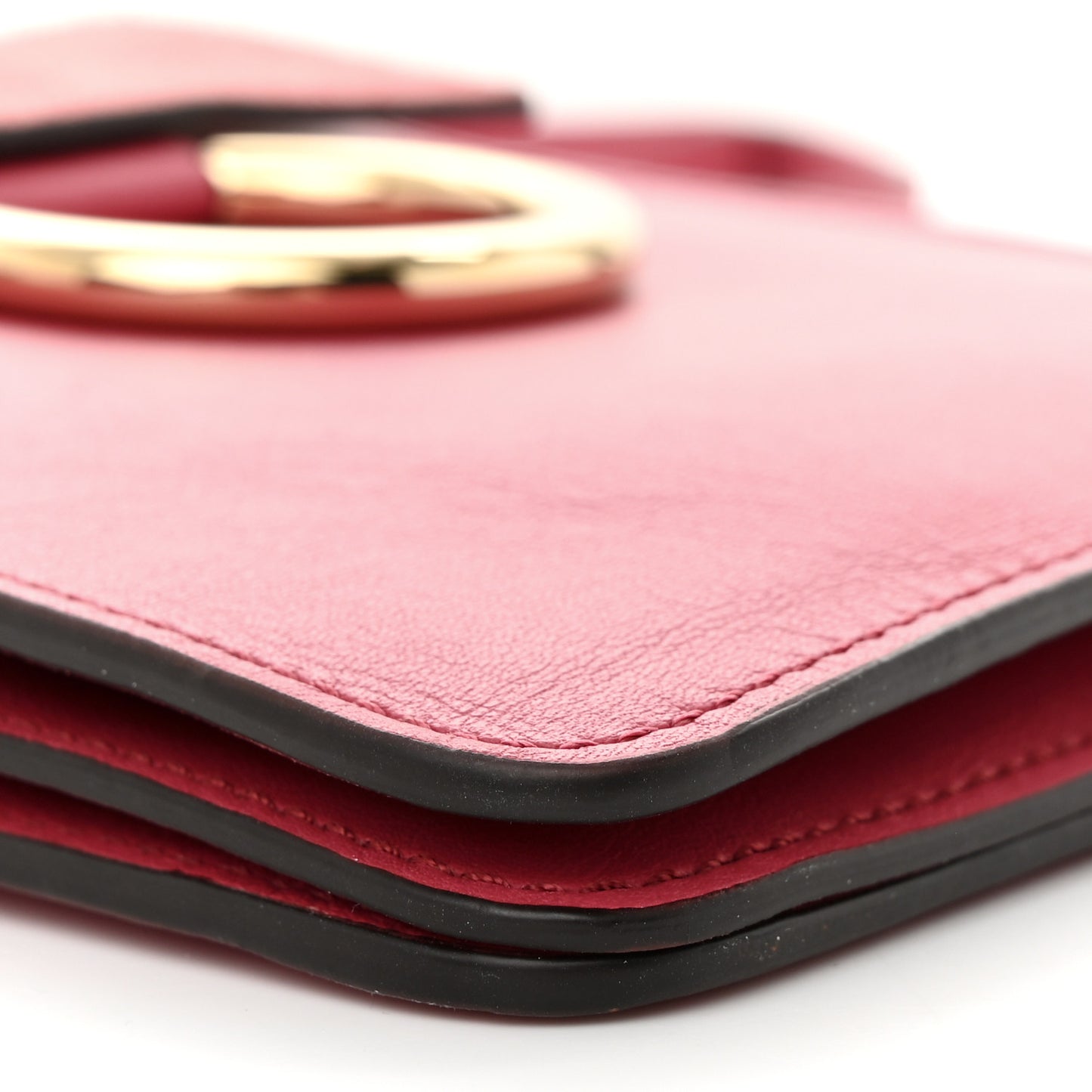 Suede Calfskin Mini Faye Bracelet Bag Scarlet Pink