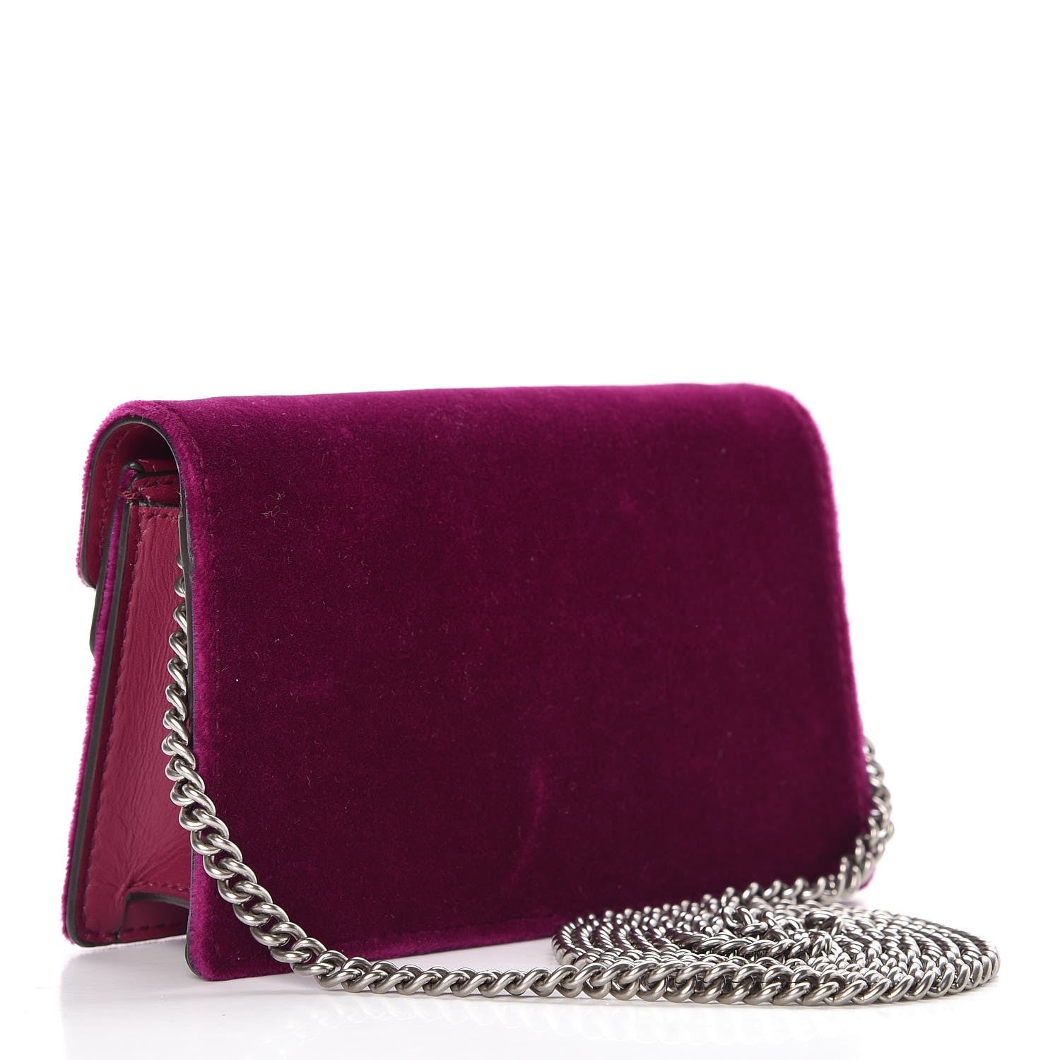 Gucci Velvet Super Mini Dionysus Shoulder Bag Fuchsia Violet Cyclamen 3 of 6