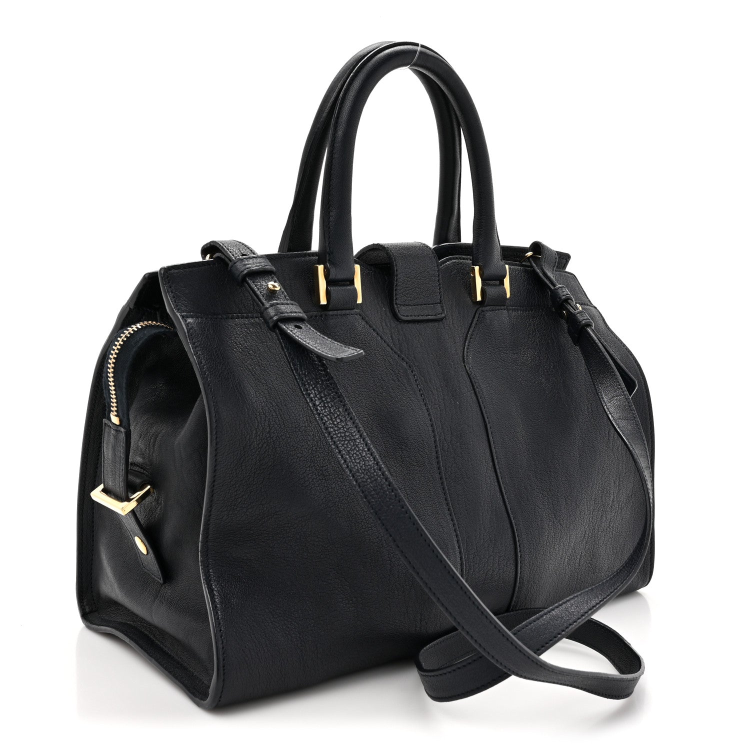 Saint Laurent Sheepskin Small Cabas ChYc Navy 3 of 12