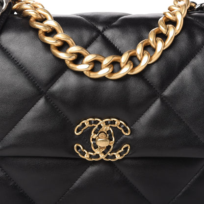 Chanel Lambskin Quilted Large Chanel 19 Flap Black 10 of 11