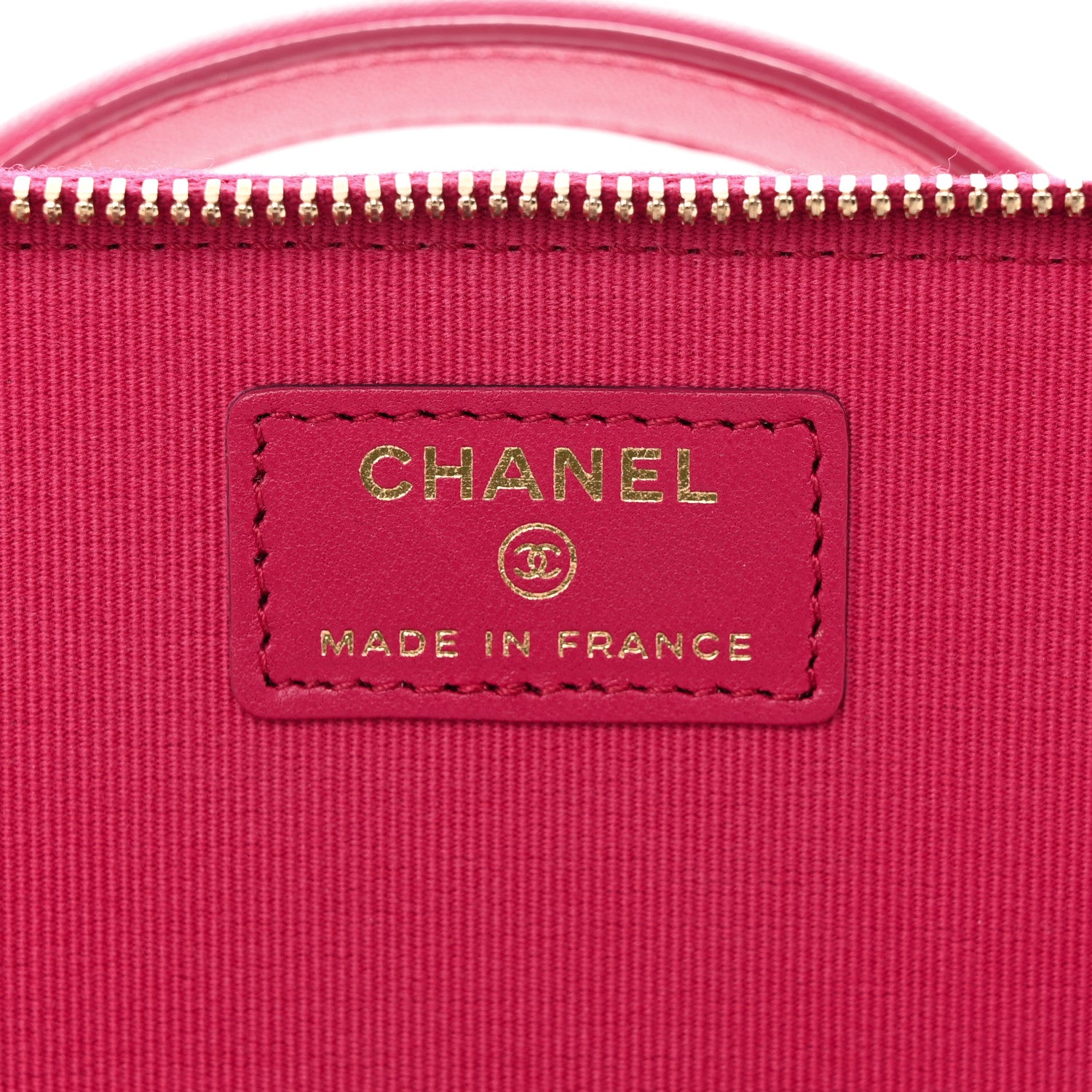 Chanel Lambskin Quilted Small Top Handle Vanity Case With Chain Dark Pink 6 of 14