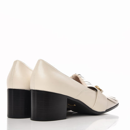 Gucci Malaga Kid Polly Kiltie Fringe 55mm Loafer Pumps 41 Mystic White 4 of 9