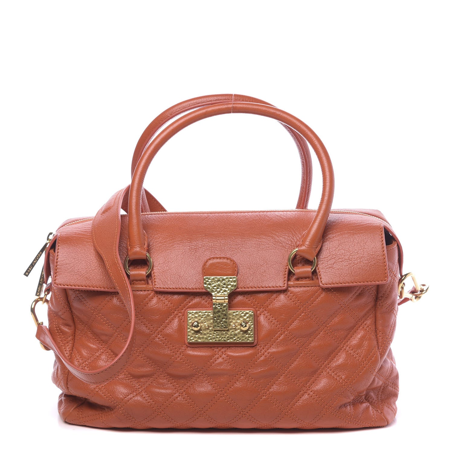 Marc Jacobs Lambskin Quilted Rudy Satchel Mandarin 1 of 10