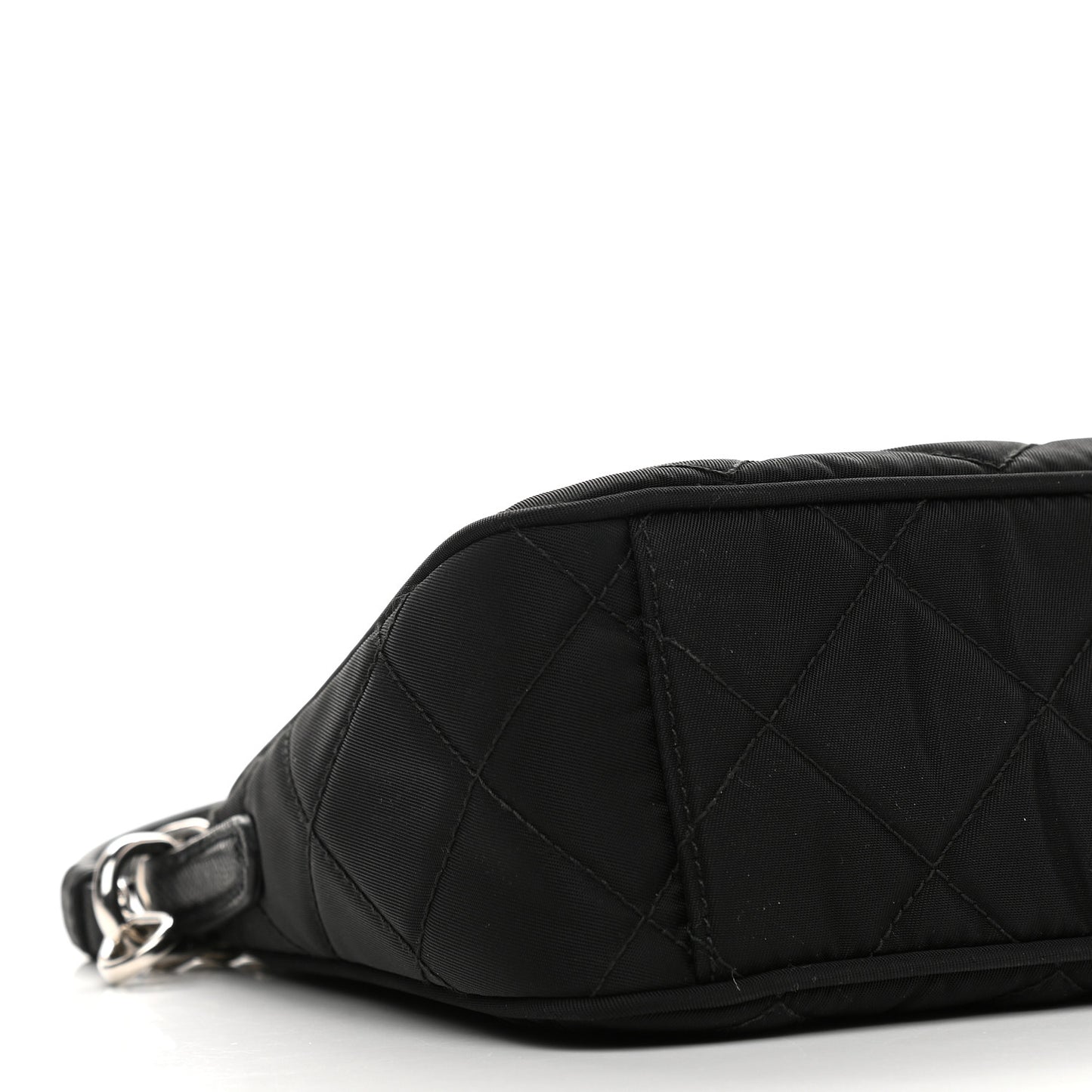 Nylon Tessuto Impuntu Quilted Crossbody Bag Black
