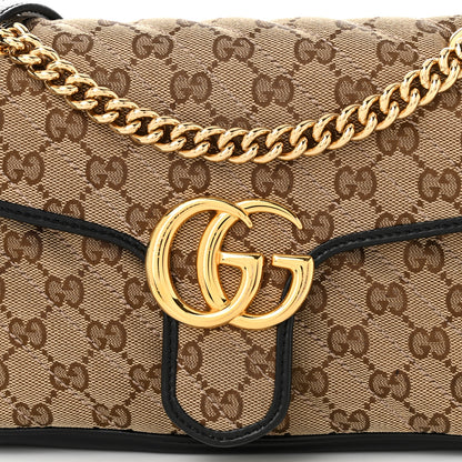 Gucci Monogram Matelasse Diagonal Small GG Marmont Shoulder Bag Beige Black 8 of 10
