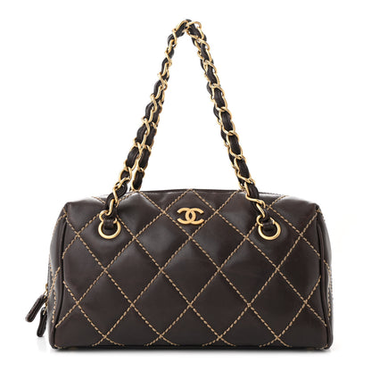 Chanel Calfskin Wild Stitch Chain Bag Brown 1 of 11