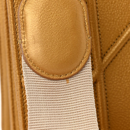 Christian Dior Metallic Grained Calfskin Diorama Satchel Gold 9 of 11