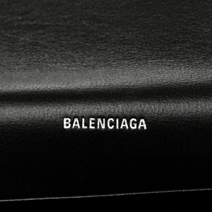Balenciaga Grained Calfskin Logo Cash Thin Money Wallet Black White 6 of 9