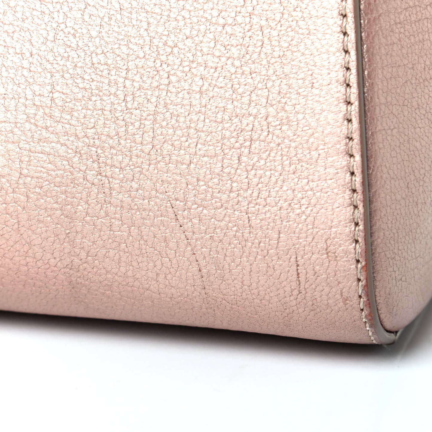 Metallic Sugar Goatskin Small Antigona Light Pink