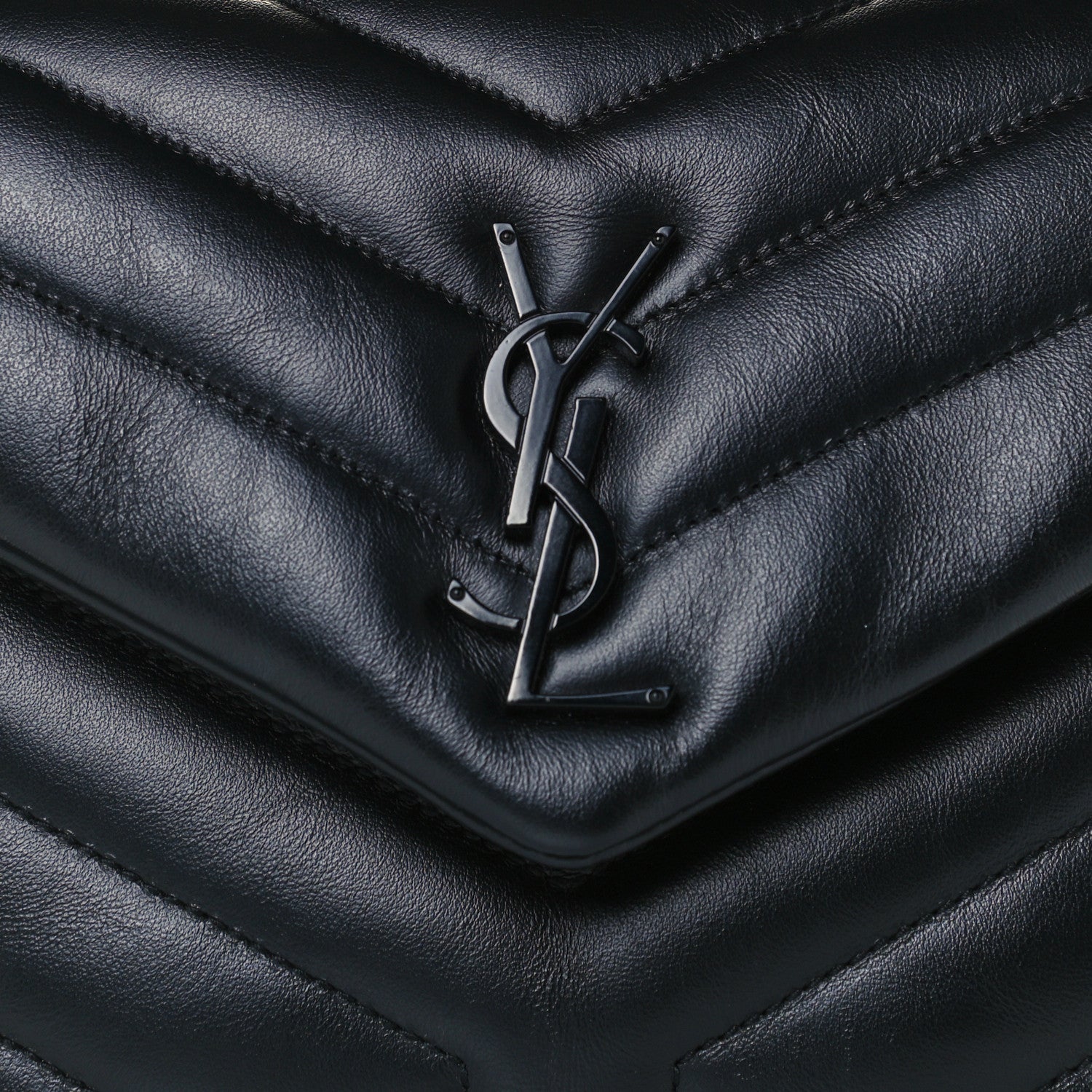 Saint Laurent Calfskin Y Quilted Monogram Small Loulou Chain Satchel Black 12 of 12