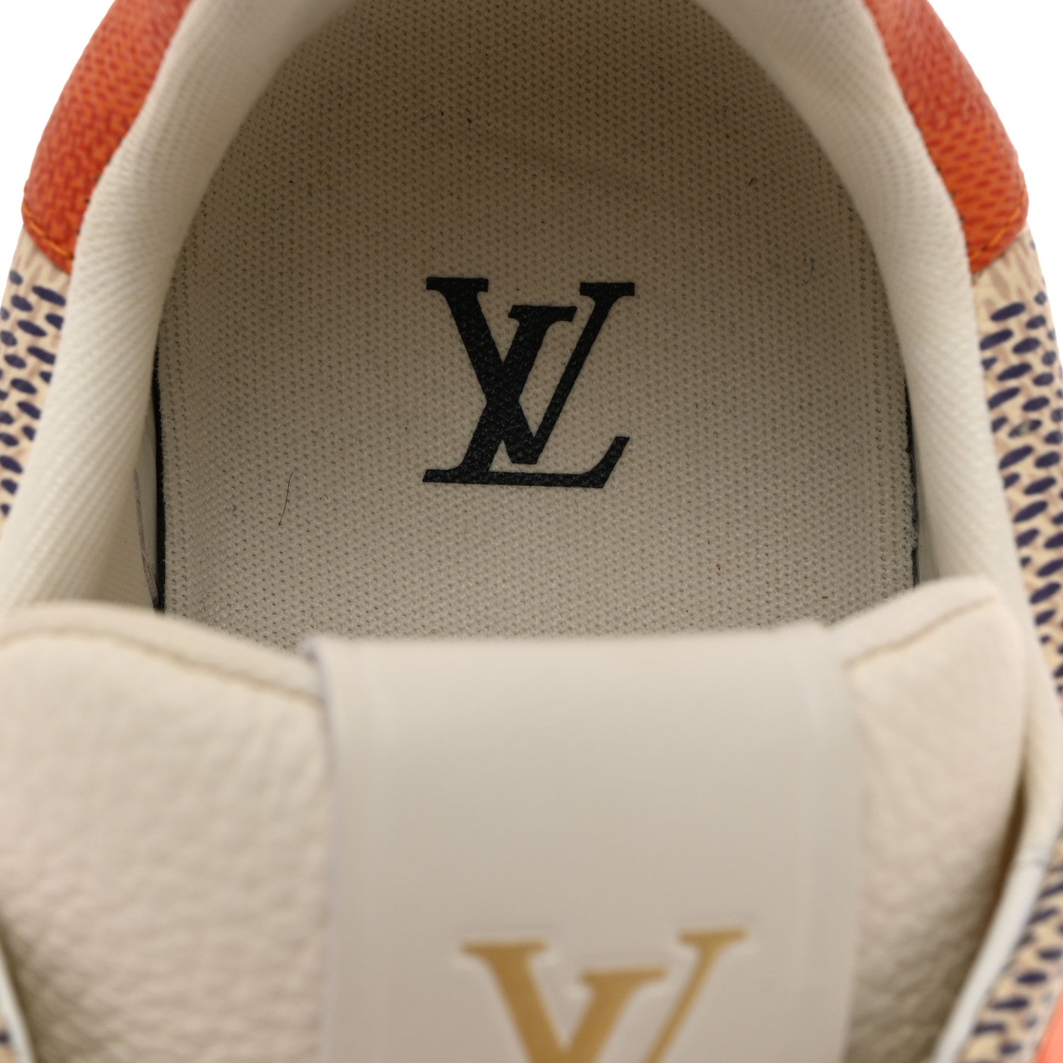 Louis Vuitton Damier Grained Calfskin Monogram Mens LV Trainer Sneakers 9 Orange 7 of 12