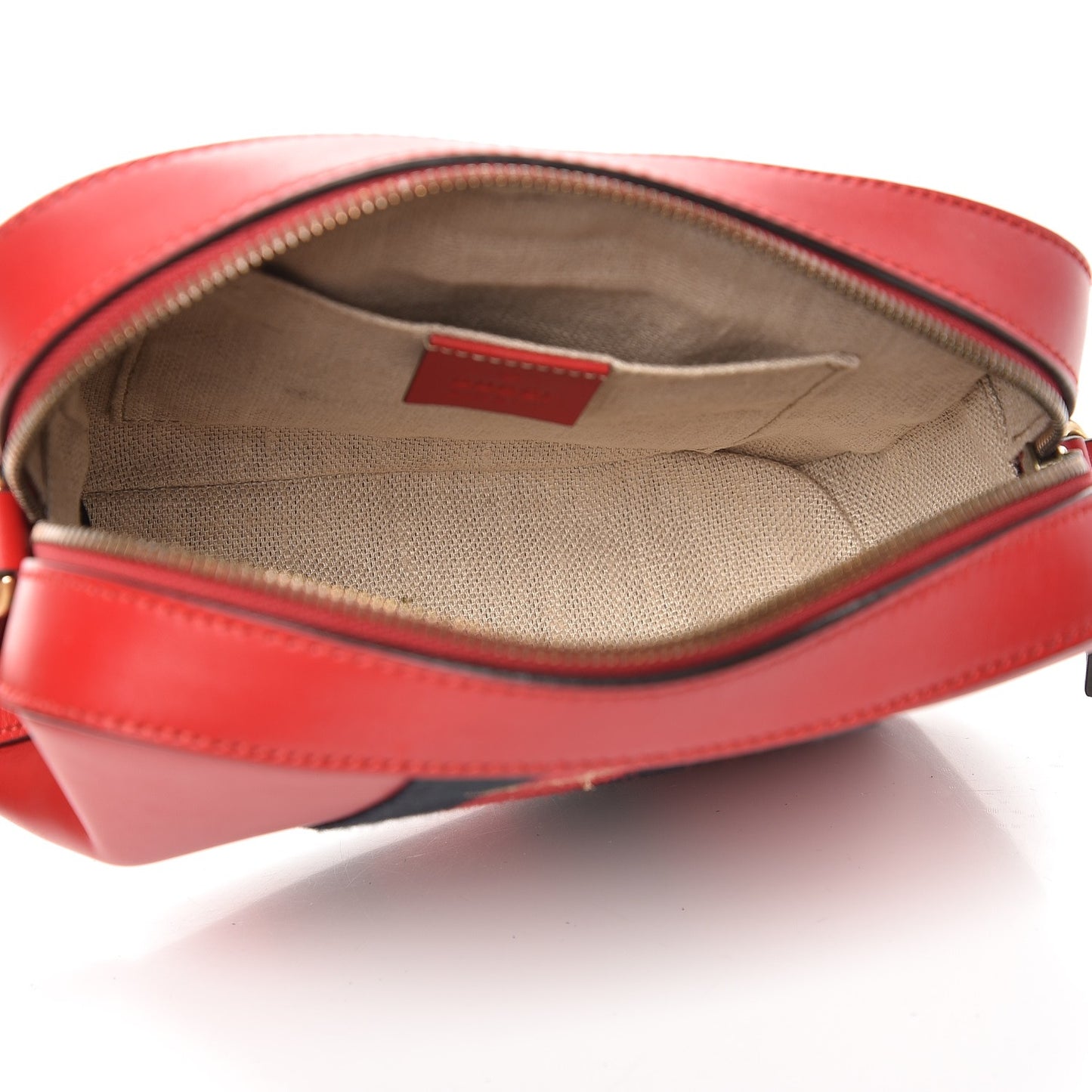 Calfskin Web Small Webby Bee Shoulder Bag Red