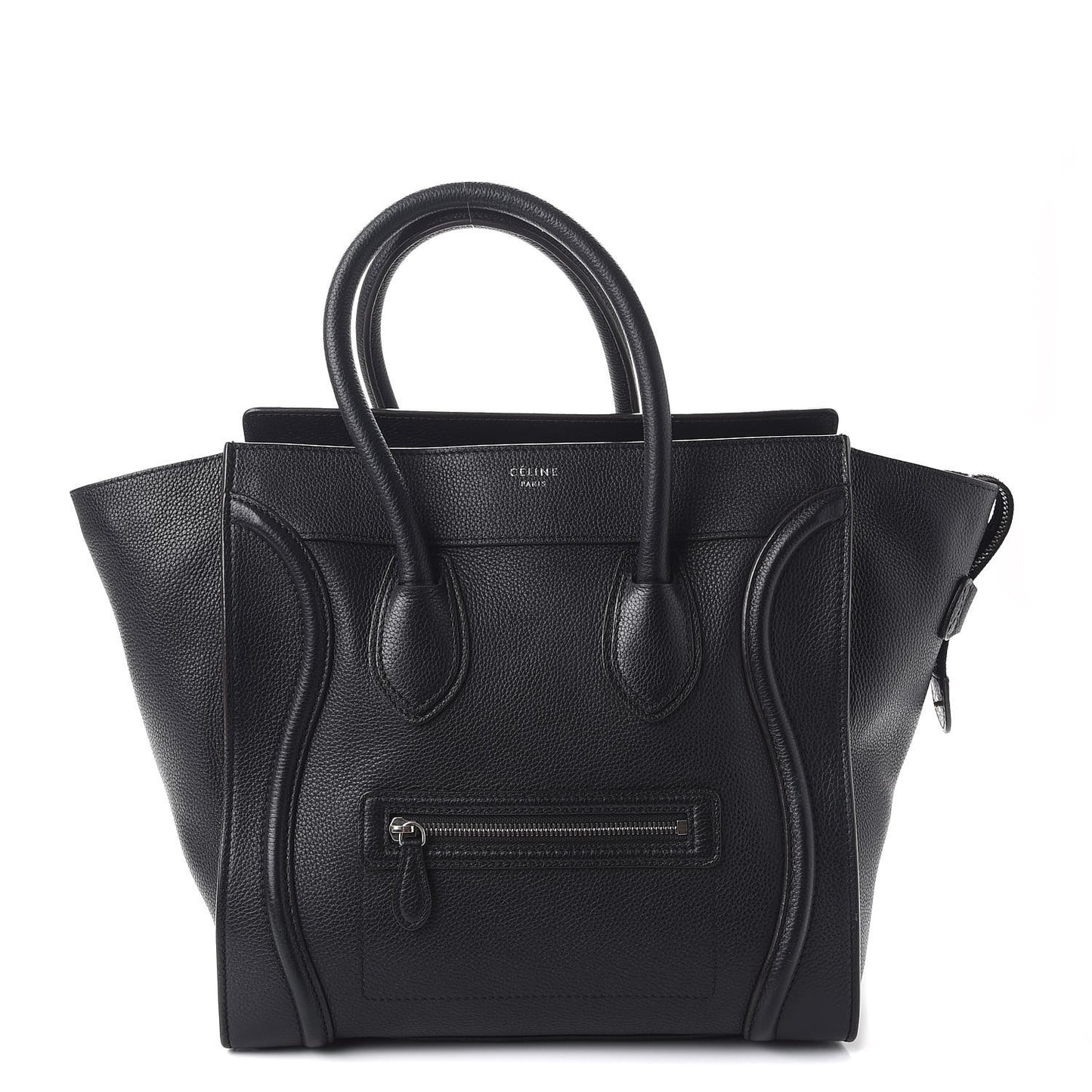 Drummed Calfskin Mini Luggage Black
