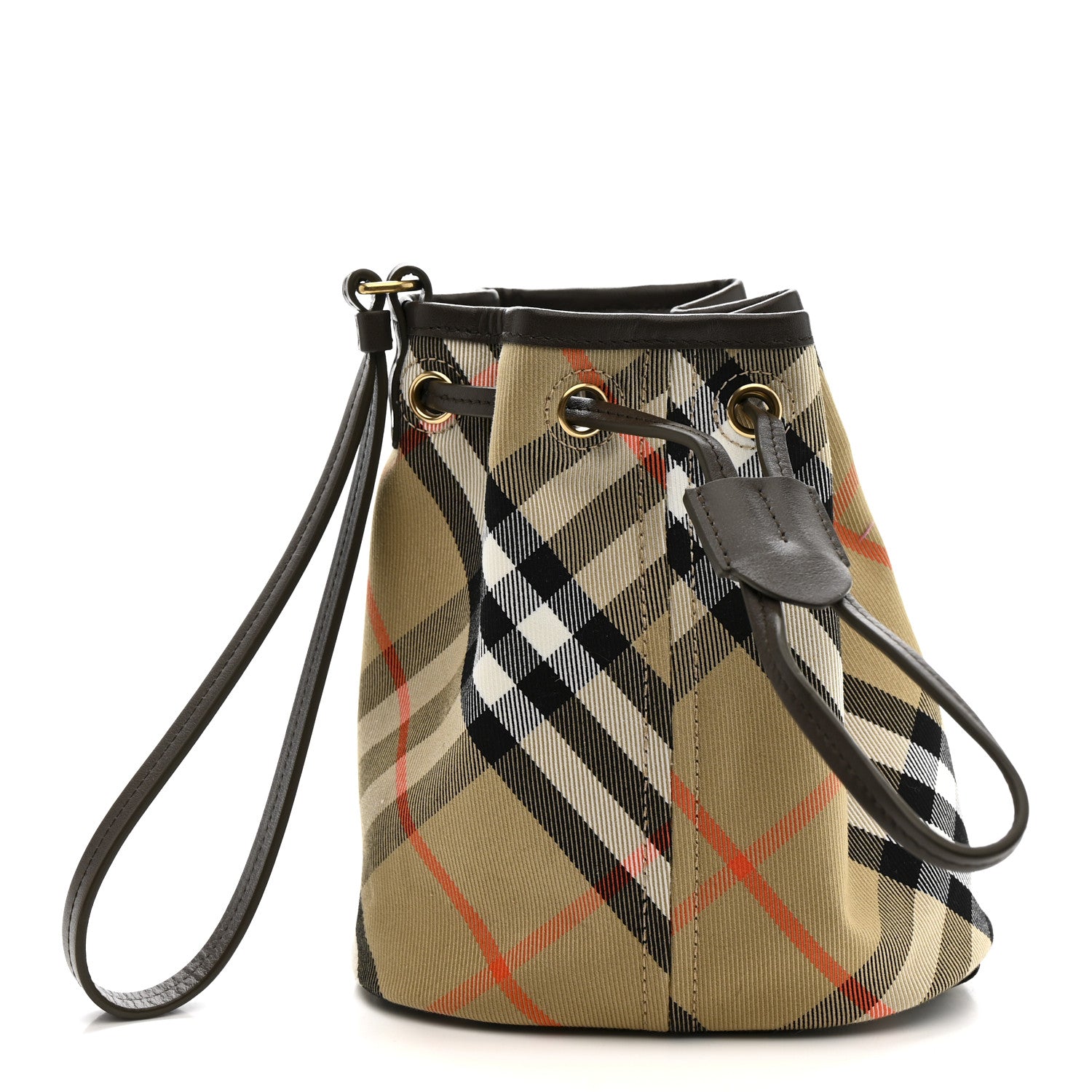 Burberry Check Mini Drawstring Pouch Sand 1 of 12