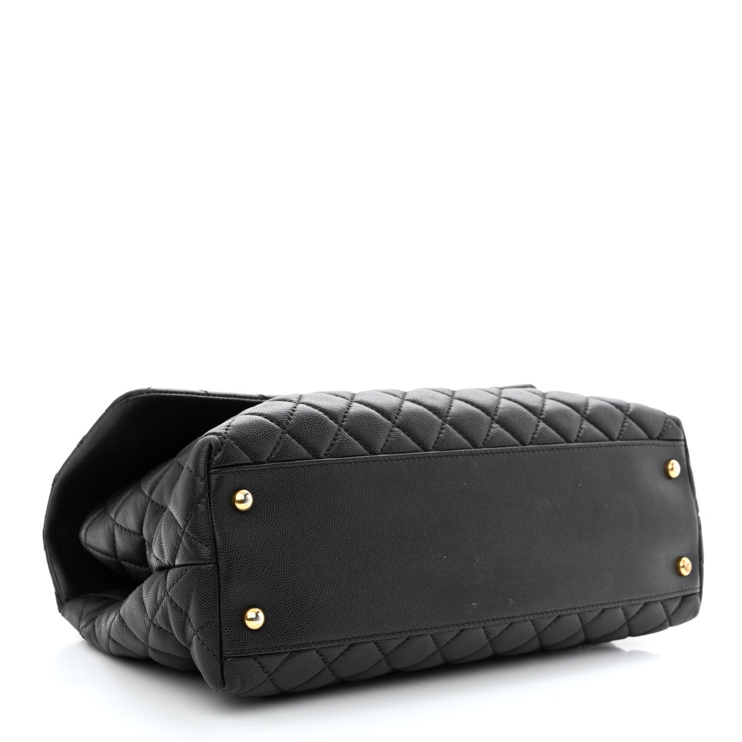 Caviar Quilted Medium Coco Handle Flap Black