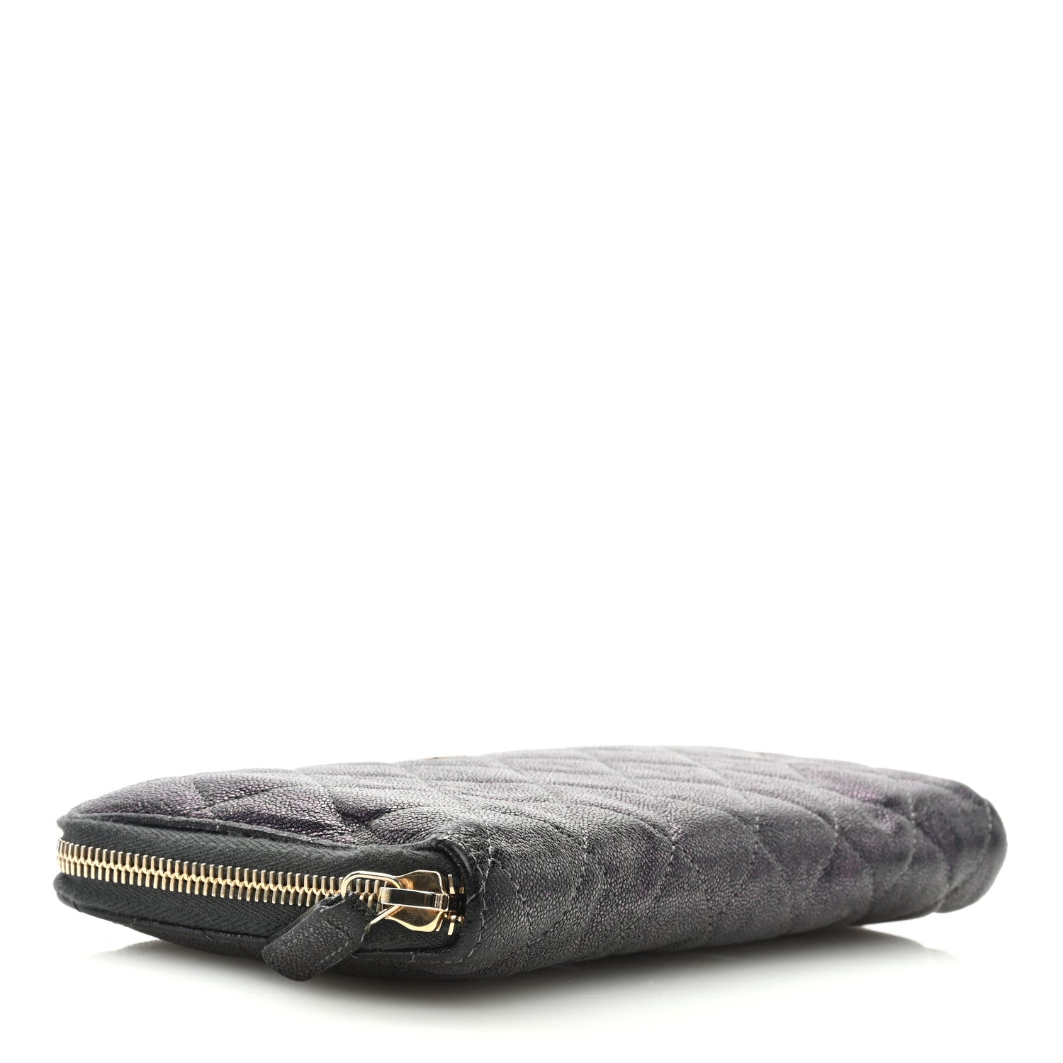 Chanel Iridescent Caviar Quilted Large Zip Around Organizer Wallet Black 4 of 7