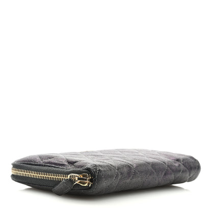 Chanel Iridescent Caviar Quilted Large Zip Around Organizer Wallet Black 4 of 7