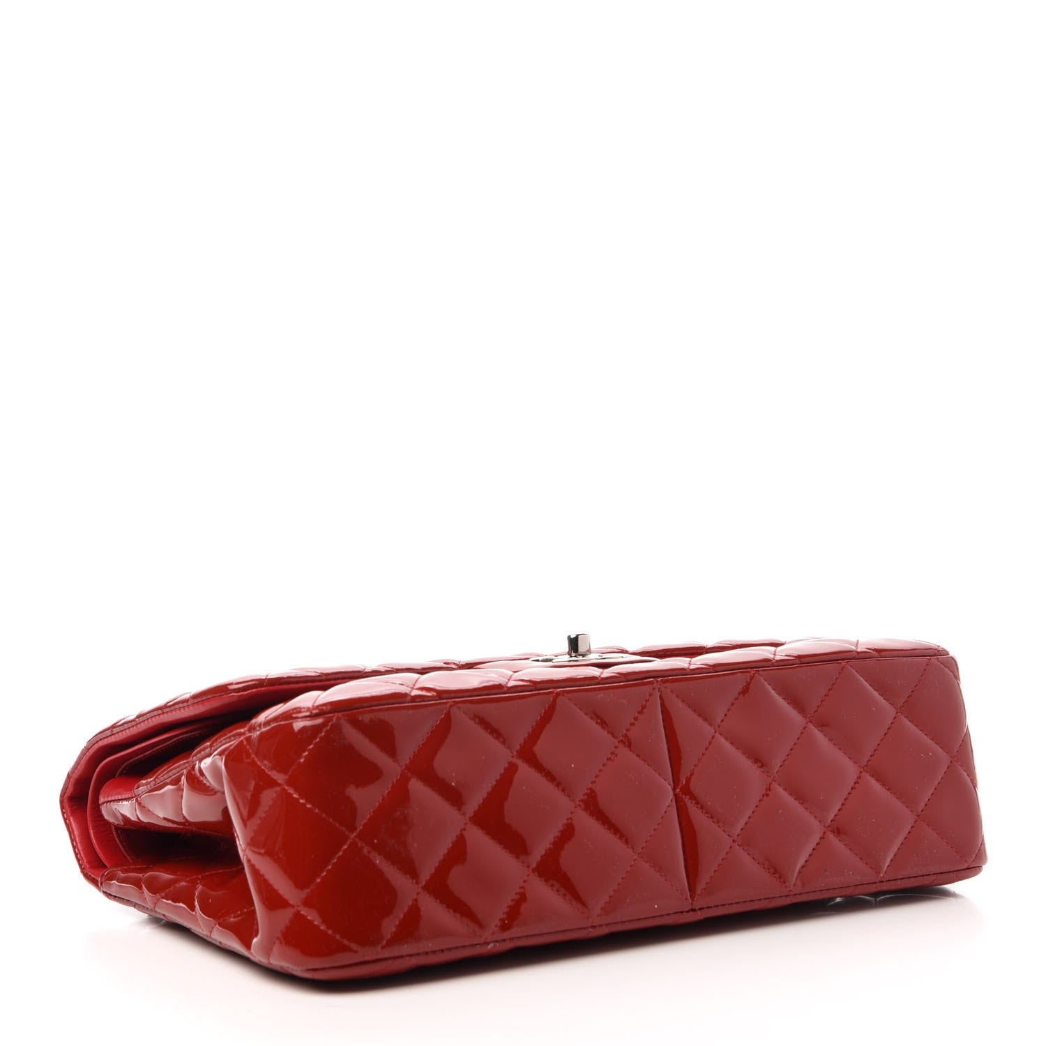 Chanel Patent Quilted Jumbo Double Flap Red 4 of 12