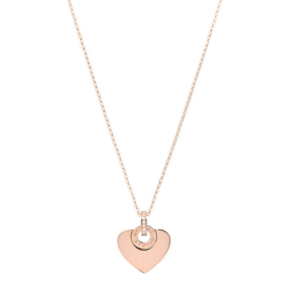 Bulgari 18K Rose Gold Diamond BVLGARI BVLGARI Cuore Pendant Necklace 1 of 7