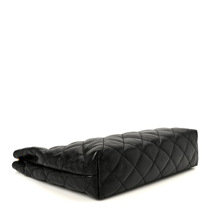 Saint Laurent Lambskin Quilted Cassandre Cosmetic Pouch Black 4 of 11