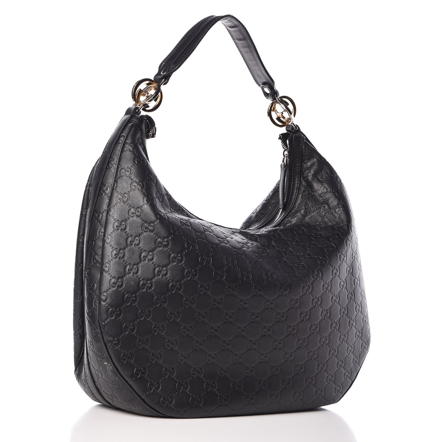 Gucci Guccissima Large GG Twins Hobo Black 3 of 12