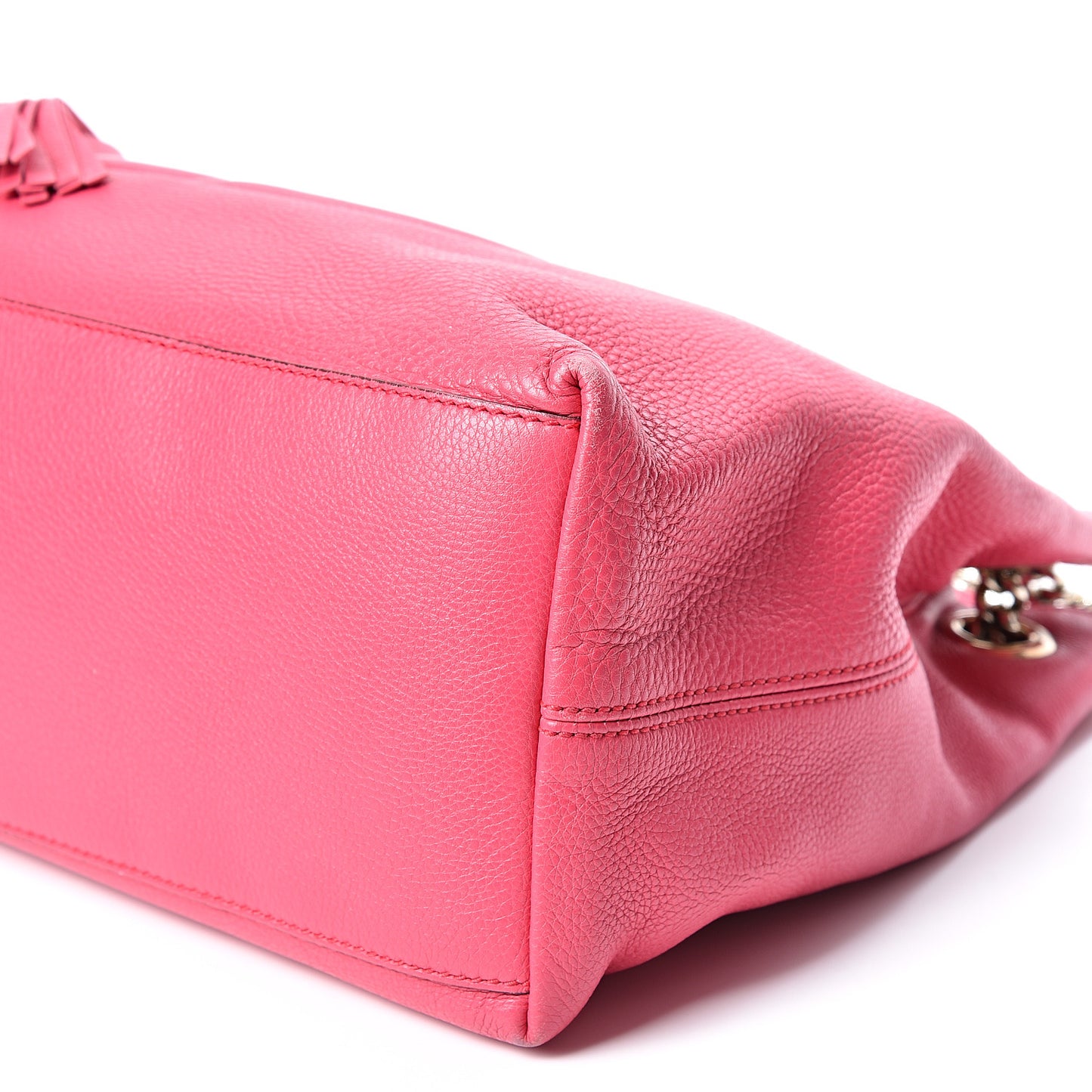 Pebbled Calfskin Medium Soho Chain Shoulder Bag Pink