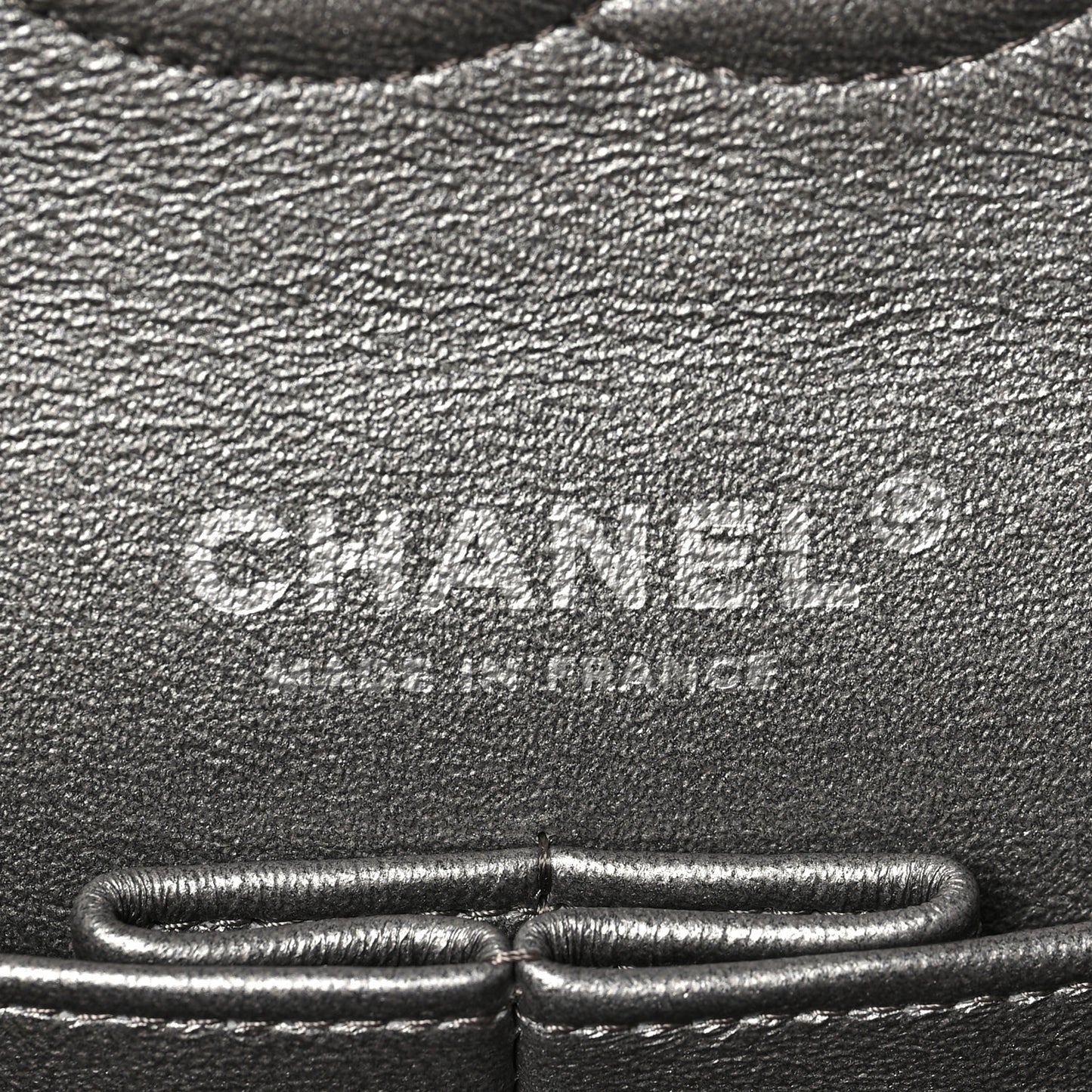 Metallic Lambskin Quilted Medium Double Flap Pewter