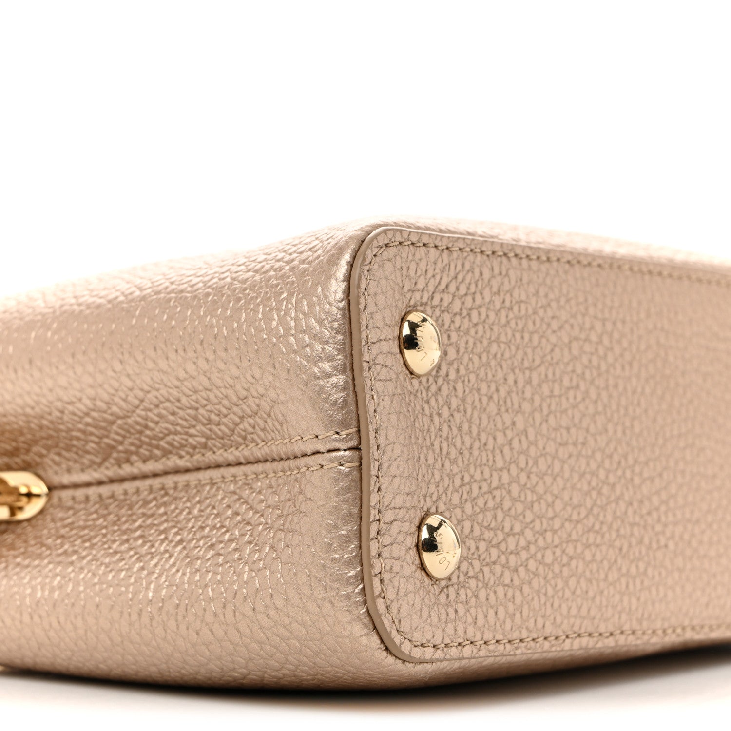 Louis Vuitton Metallic Taurillon Embellished Flower Crown Mini Capucines Gold 8 of 9