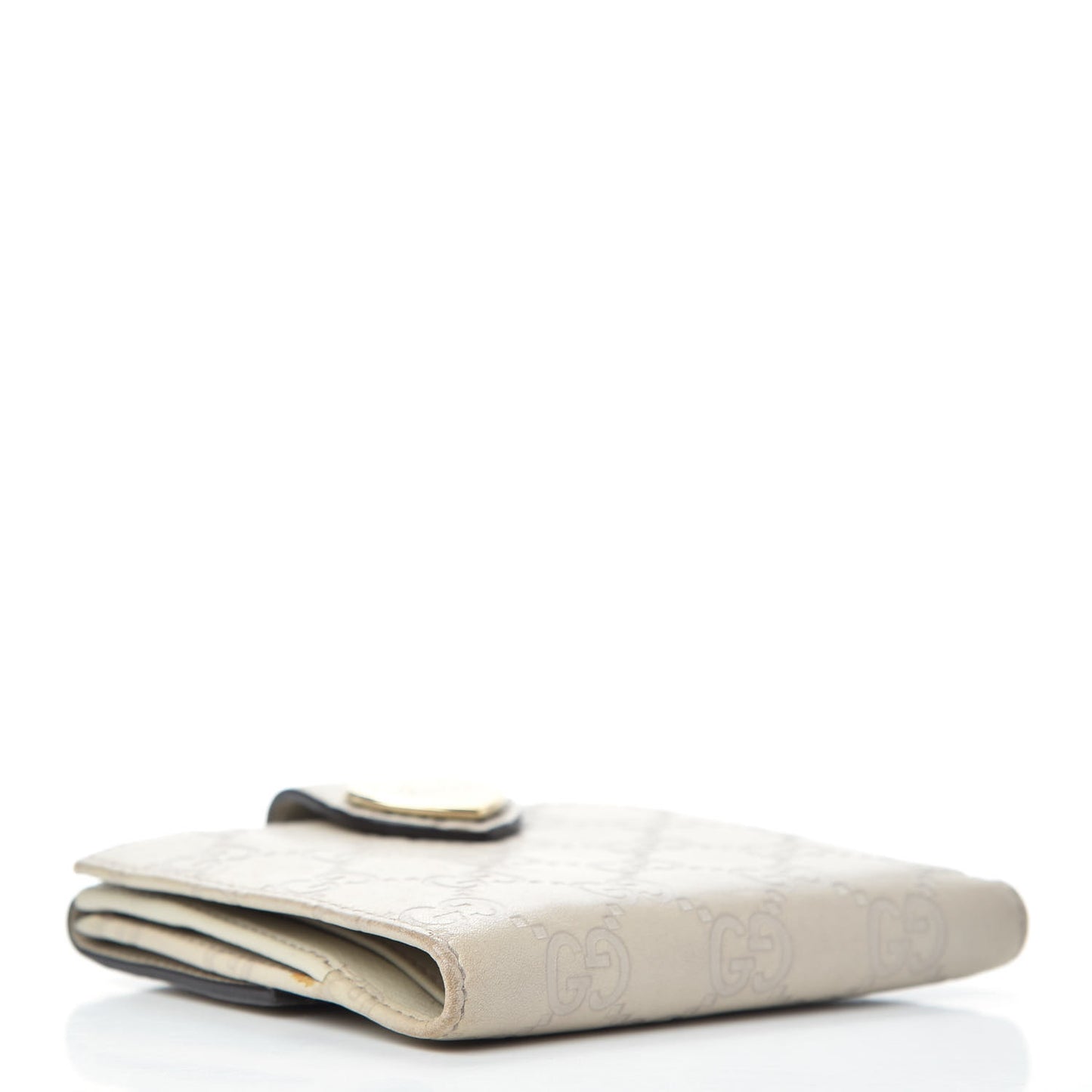 Guccissima Heart French Flap Wallet White