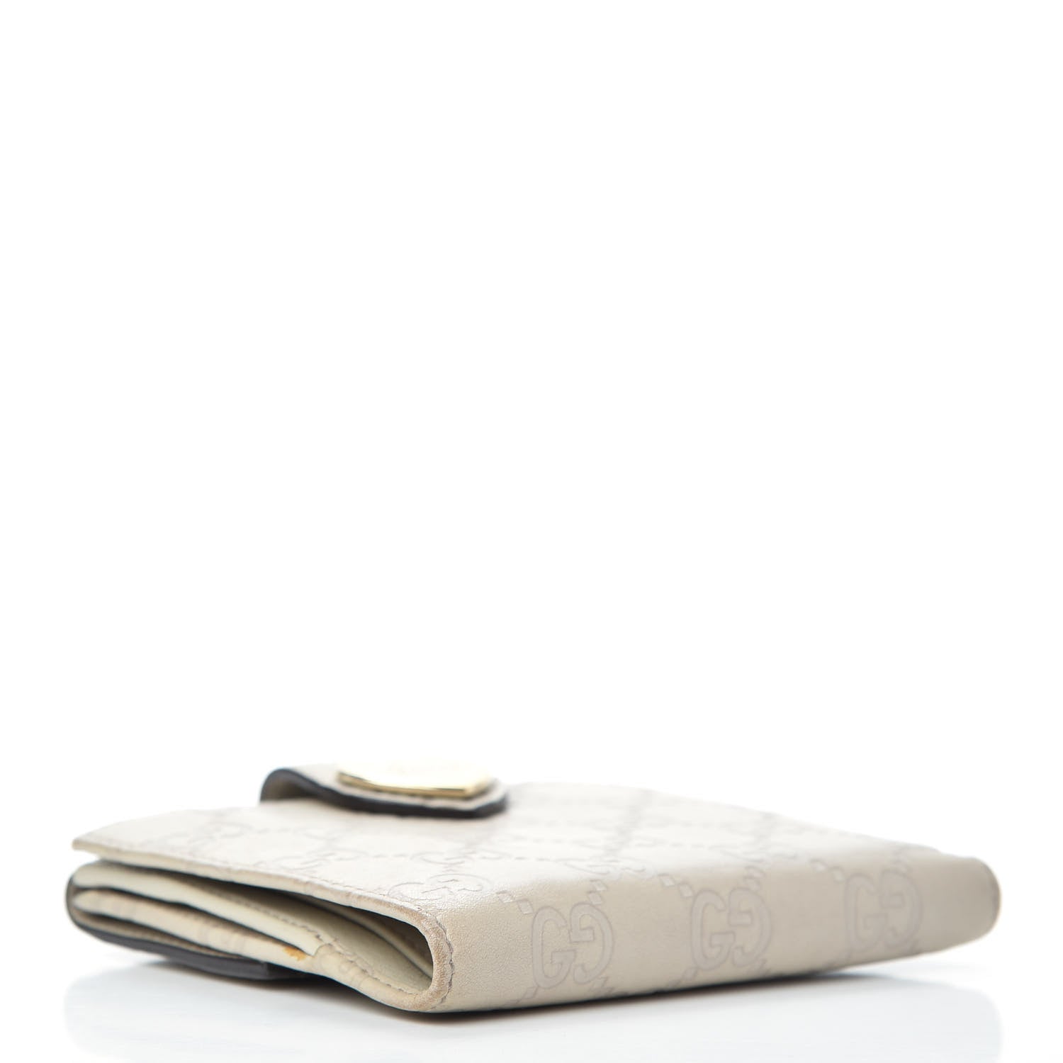 Gucci Guccissima Heart French Flap Wallet White 4 of 6