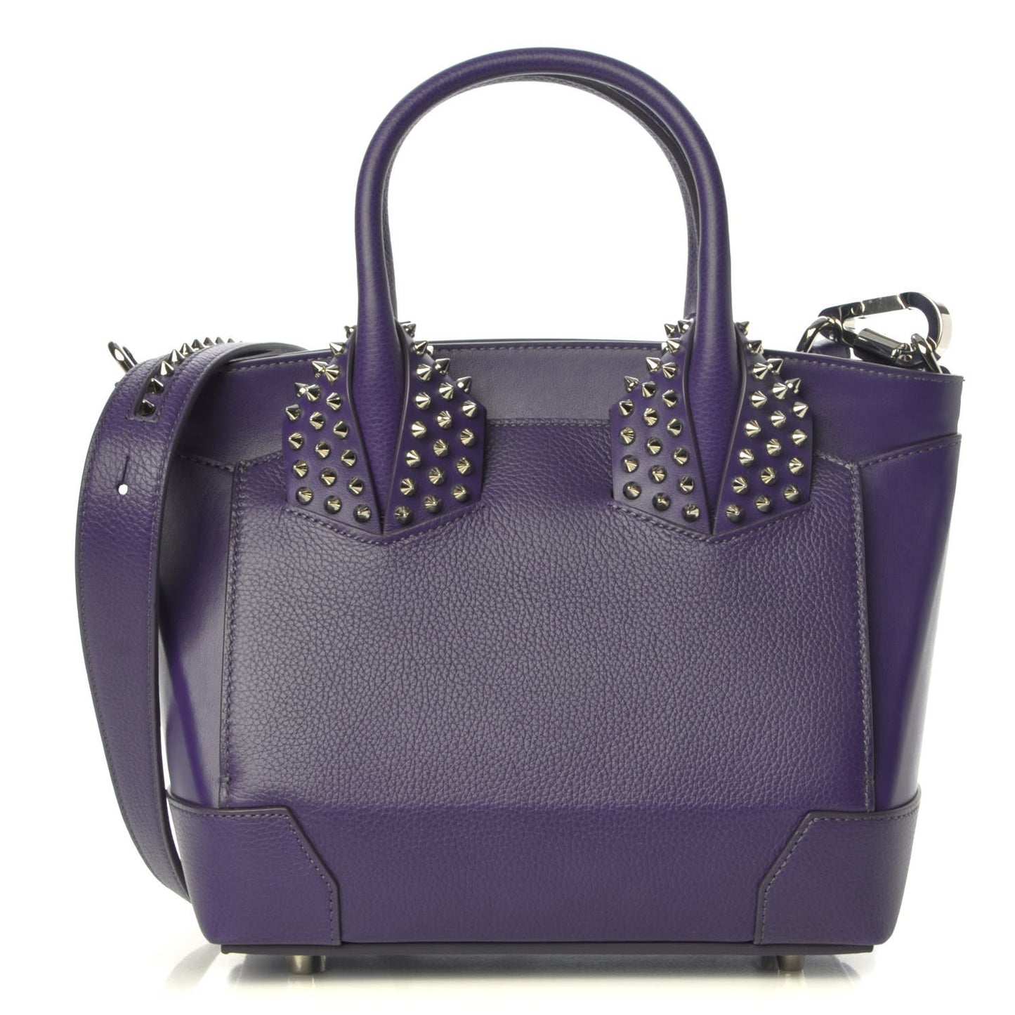 Grained Calfskin Studded Small Eloise Satchel Purple