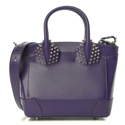 Christian Louboutin Grained Calfskin Studded Small Eloise Satchel Purple 1 of 7