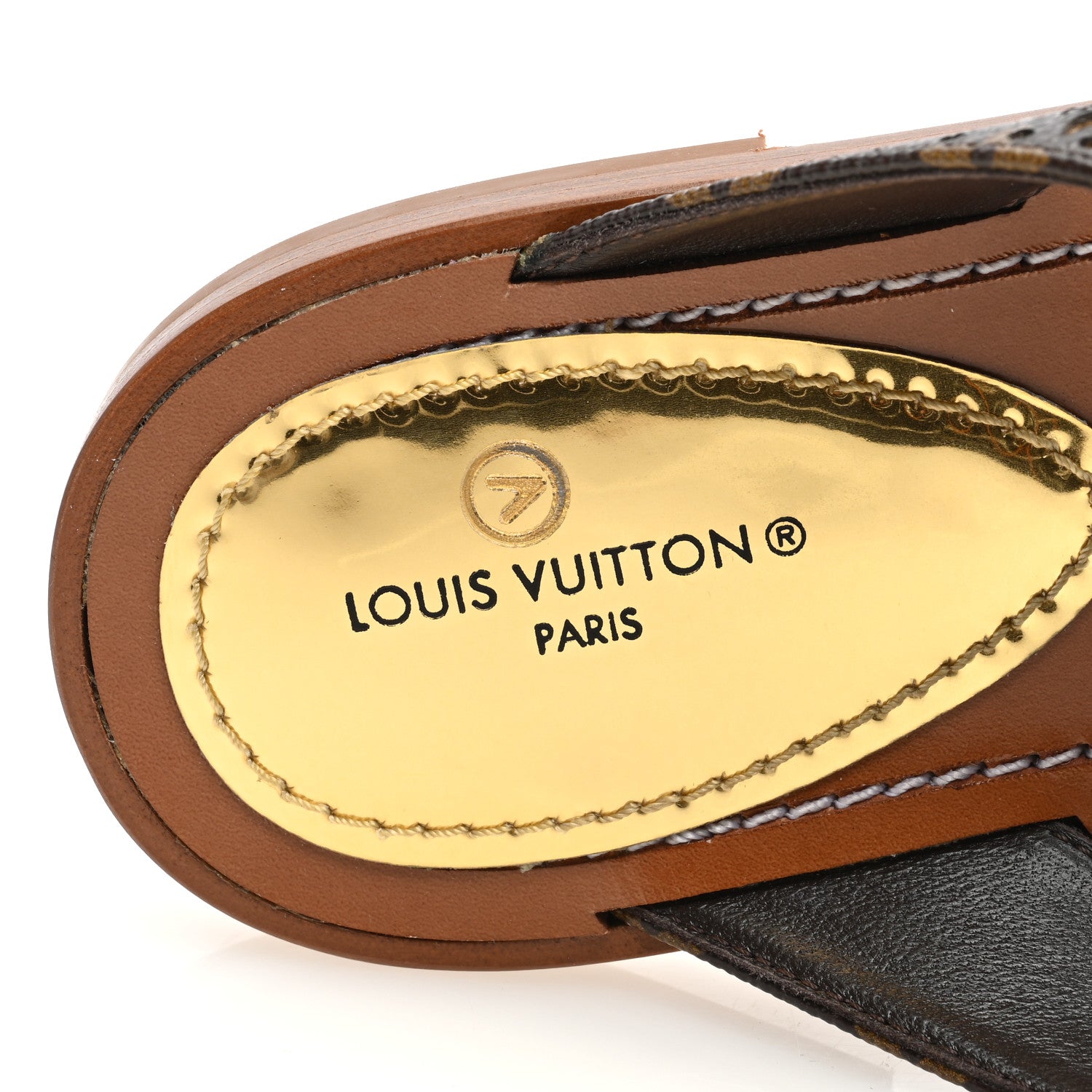 Louis Vuitton Monogram Sunny Flat Thong Sandals 36 Brown 1535911