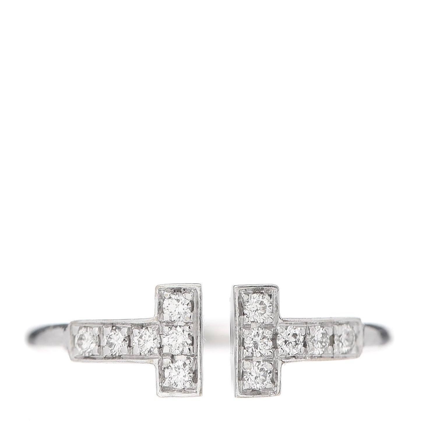 18K White Gold Diamond T Wire Ring 50 5.5