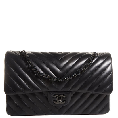 Chanel Lambskin Chevron Medium Double Flap So Black 1 of 9