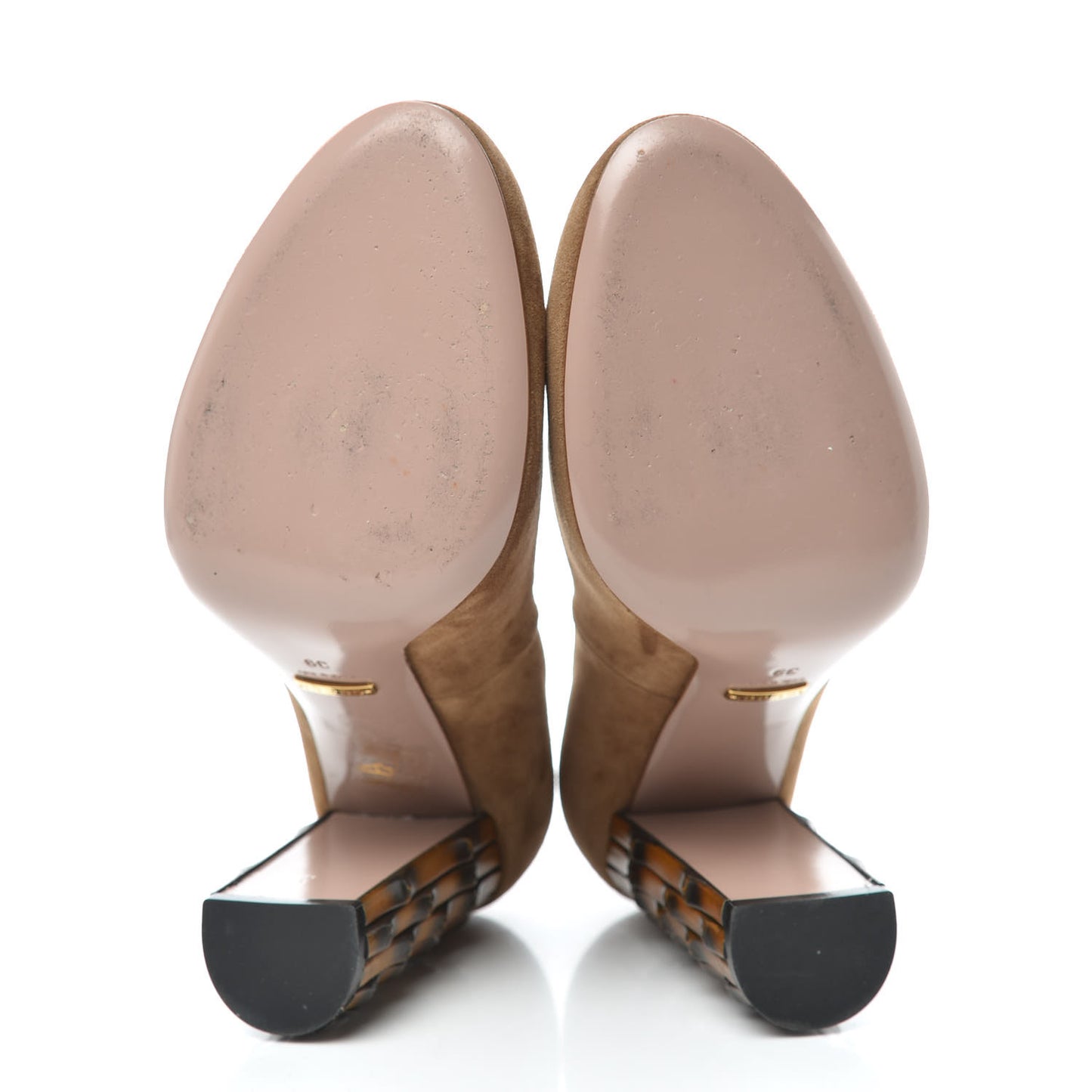 Suede Dahlia Bamboo Pumps 39 Beige