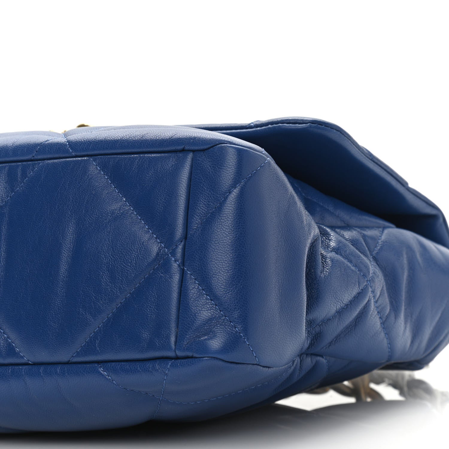 Chanel Goatskin Quilted Large Chanel 19 Flap Dark Blue 10 of 11