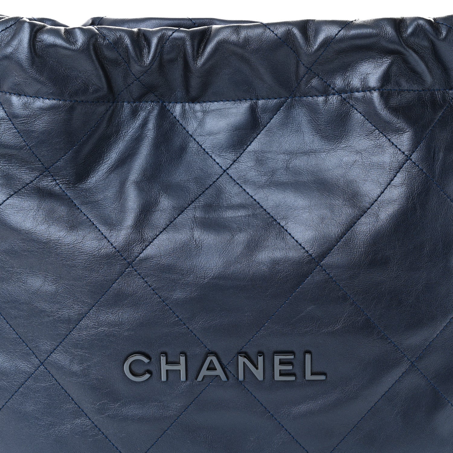 Chanel Metallic Calfskin Quilted Small Chanel 22 Navy Blue 9 of 12