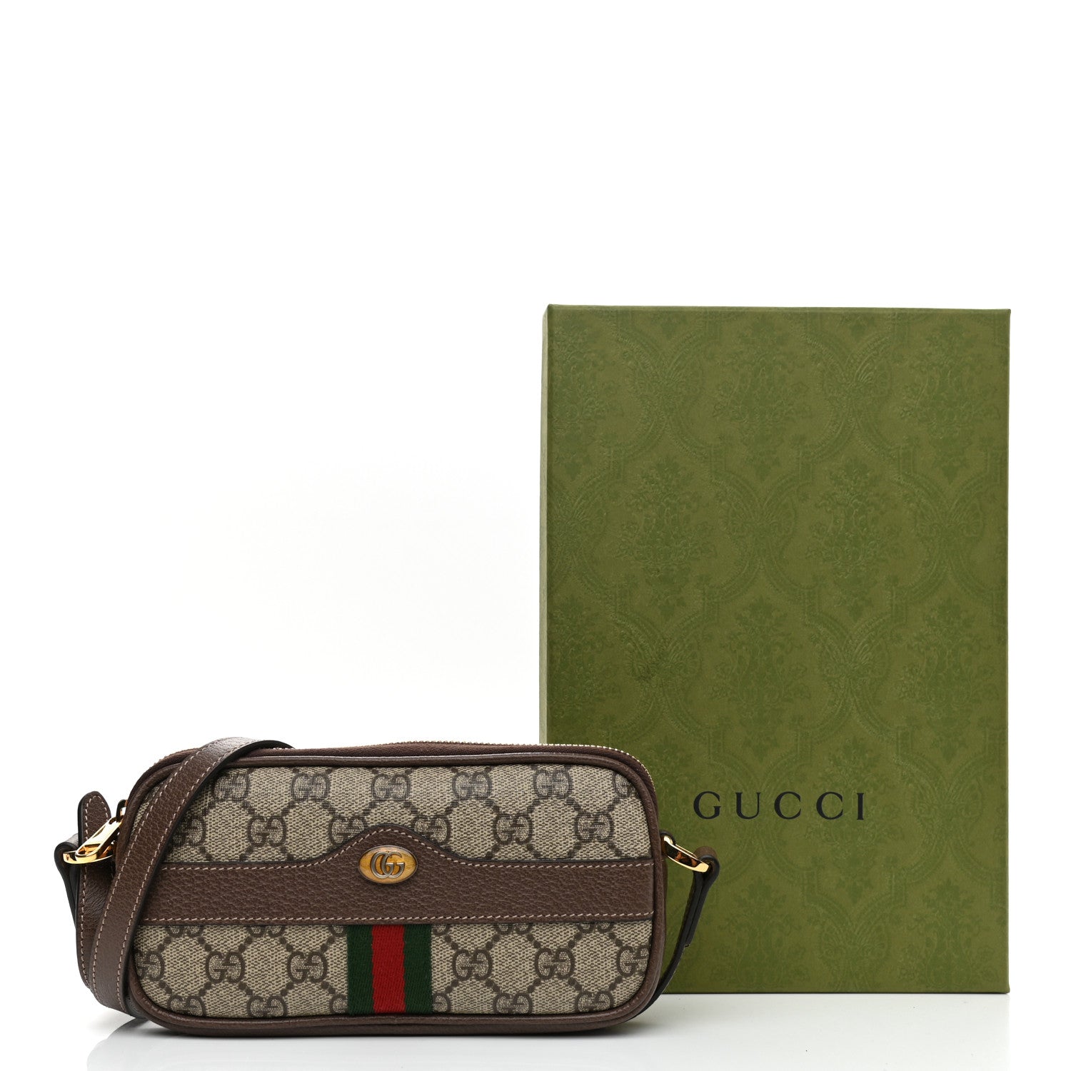 Gucci GG Supreme Monogram Web Mini Ophidia GG Bag Brown 11 of 11