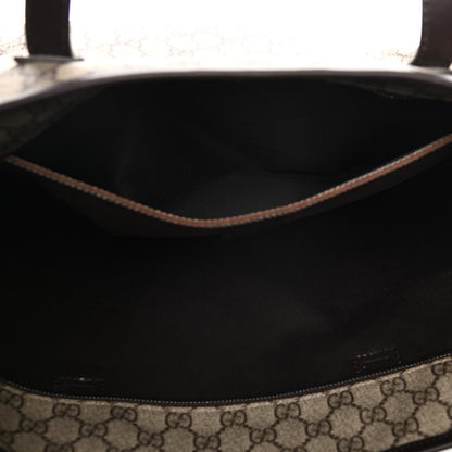 Gucci GG Supreme Monogram Large Zippered Shopping Tote Brown 6 of 12