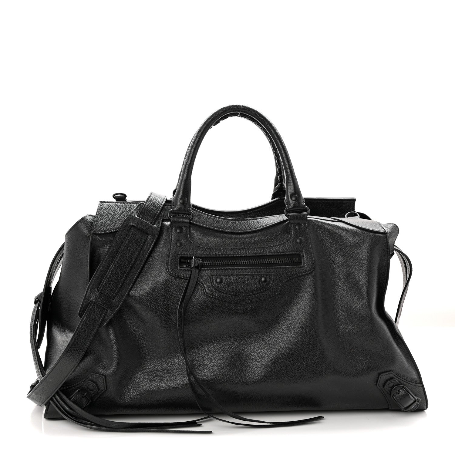 Balenciaga Grained Calfskin Neo Classic Black Hardware Large Top