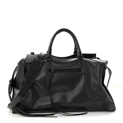 Balenciaga Grained Calfskin Neo Classic Black Hardware Large Top Handle Bag Black 1 of 10