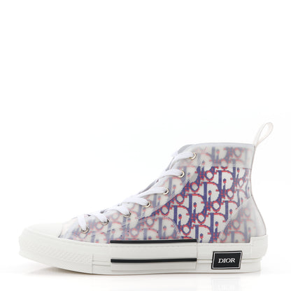 Christian Dior Technical Canvas Oblique Mens B23 High Top Sneakers 44 Blue Red 1 of 10