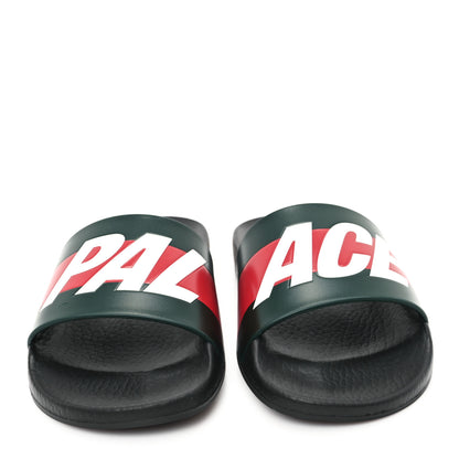Gucci X PALACE Rubber Mens Slide Sandals 8 Black Green Red 3 of 9