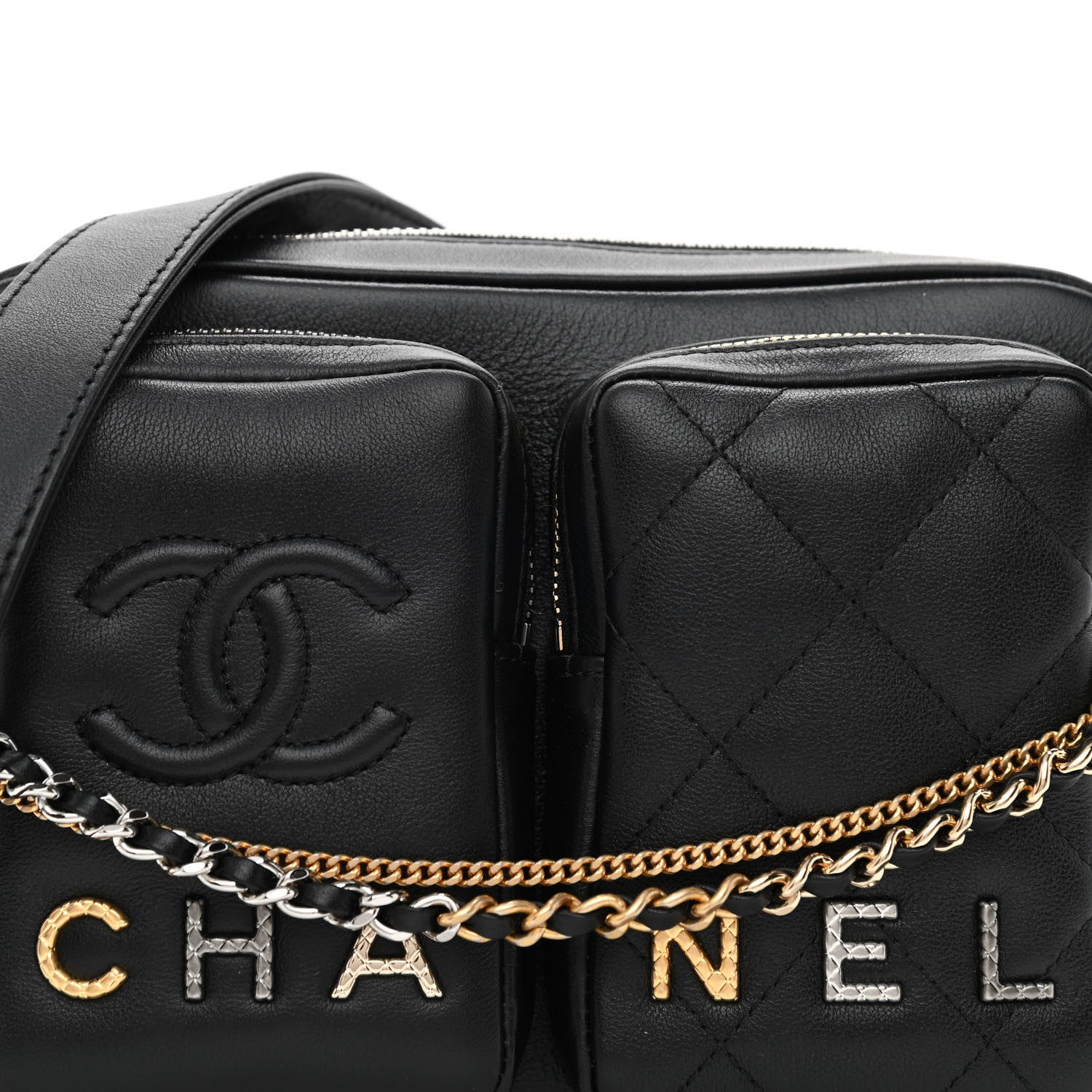Chanel Calfskin Quilted Small Camera Case Black 8 of 10