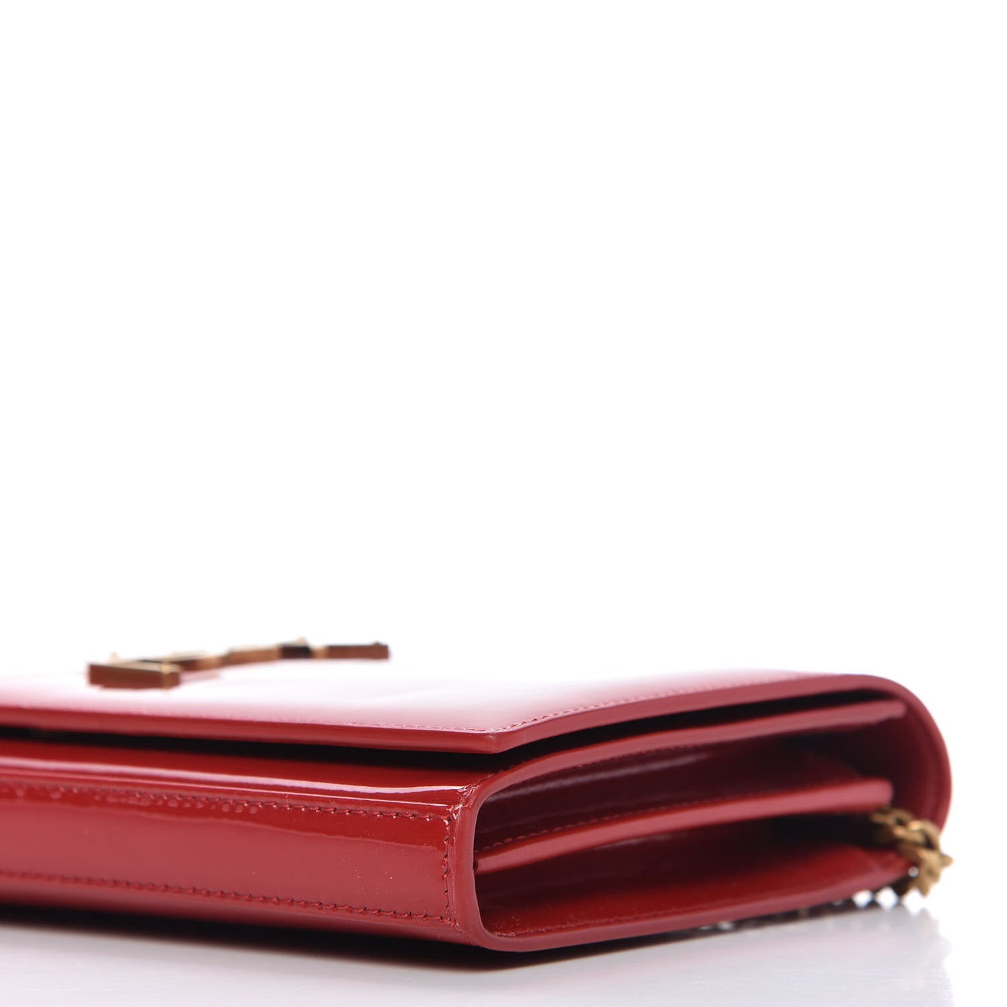 Patent Calfskin Monogram Kate Wallet On Chain Red