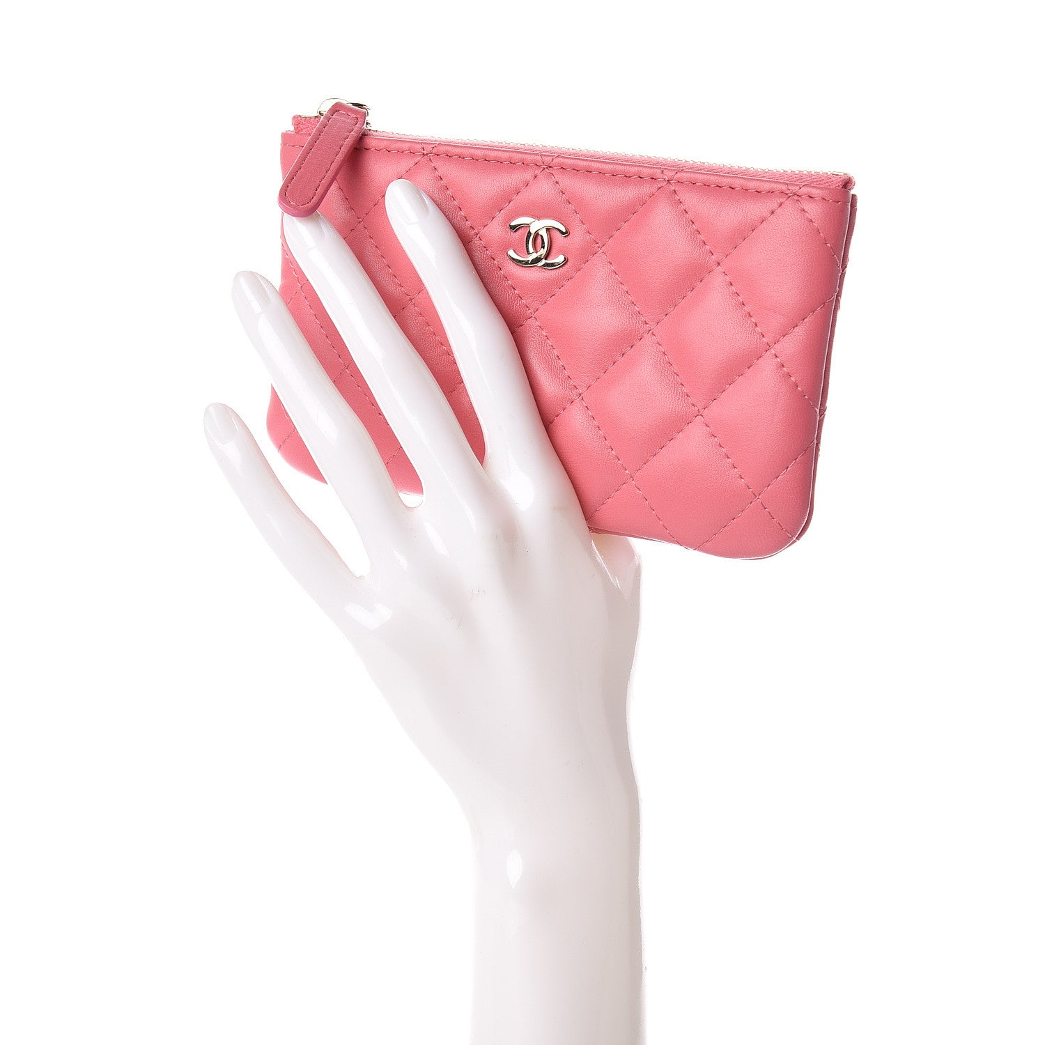 Chanel Lambskin Quilted Small Casino Cosmetic Case Pink 2 of 7