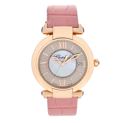 Chopard 18K Rose Gold Alligator Mother of Pearl 36mm Imperiale Automatic Watch Pink 1 of 5